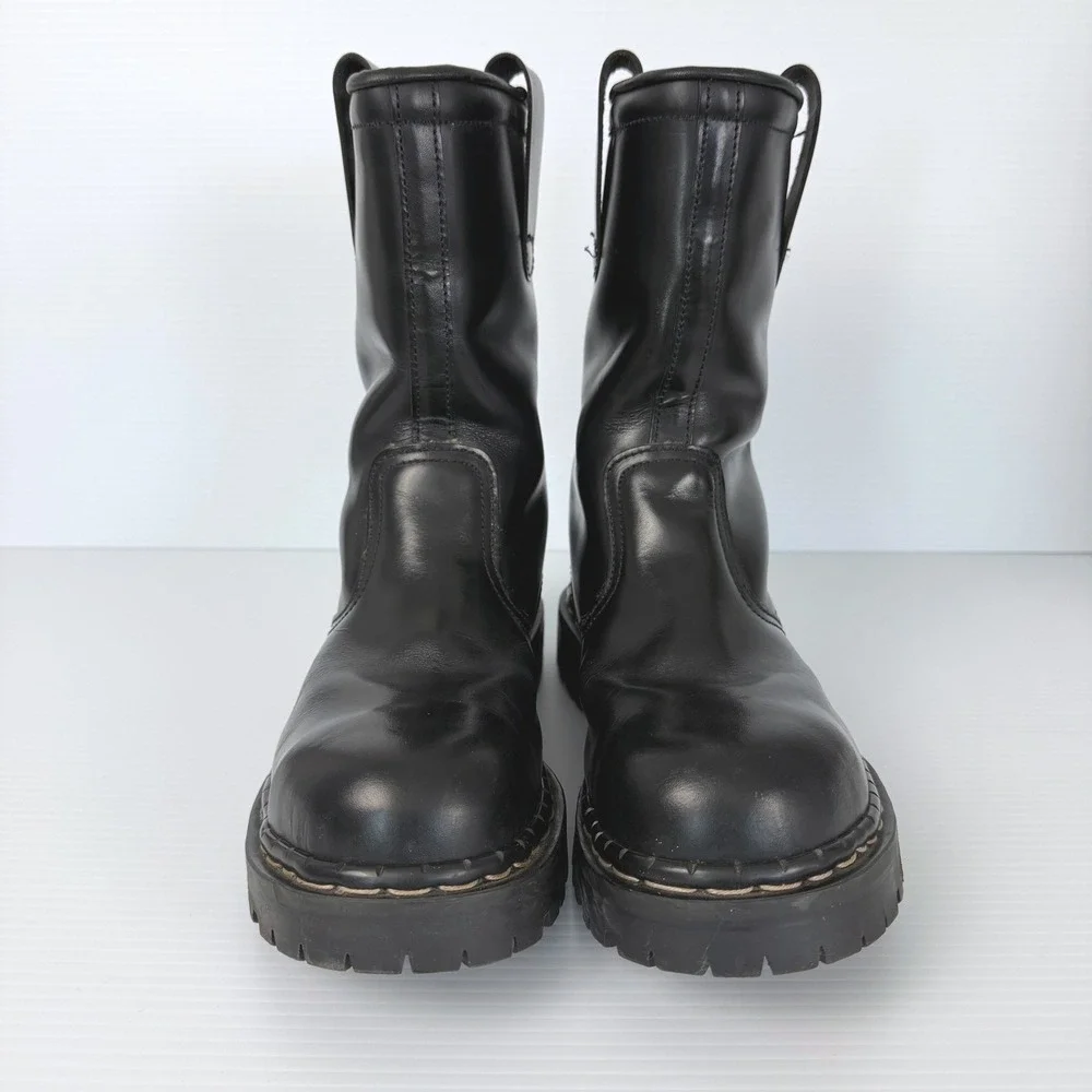 Gripfast Original England Black Leather Pull On Industrial Punk Mens US 10‎ UK 9